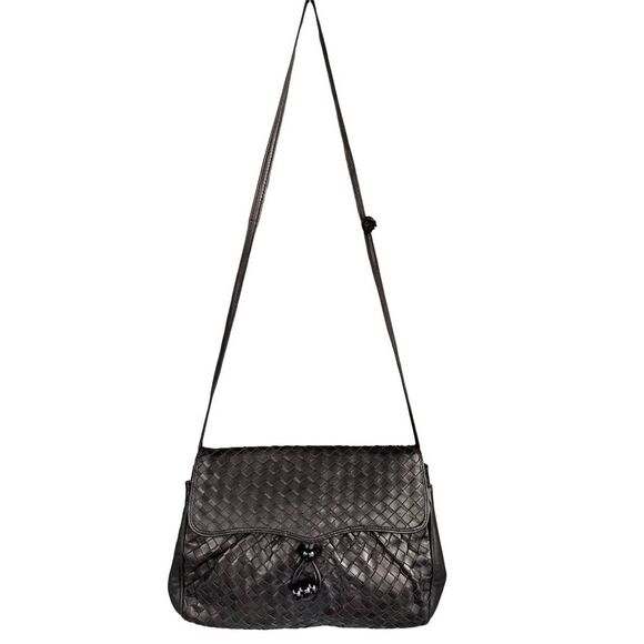 VTG Italian Woven Lambskin Butter Soft Leather Crossbody Bag Purse - Picture 2 of 7